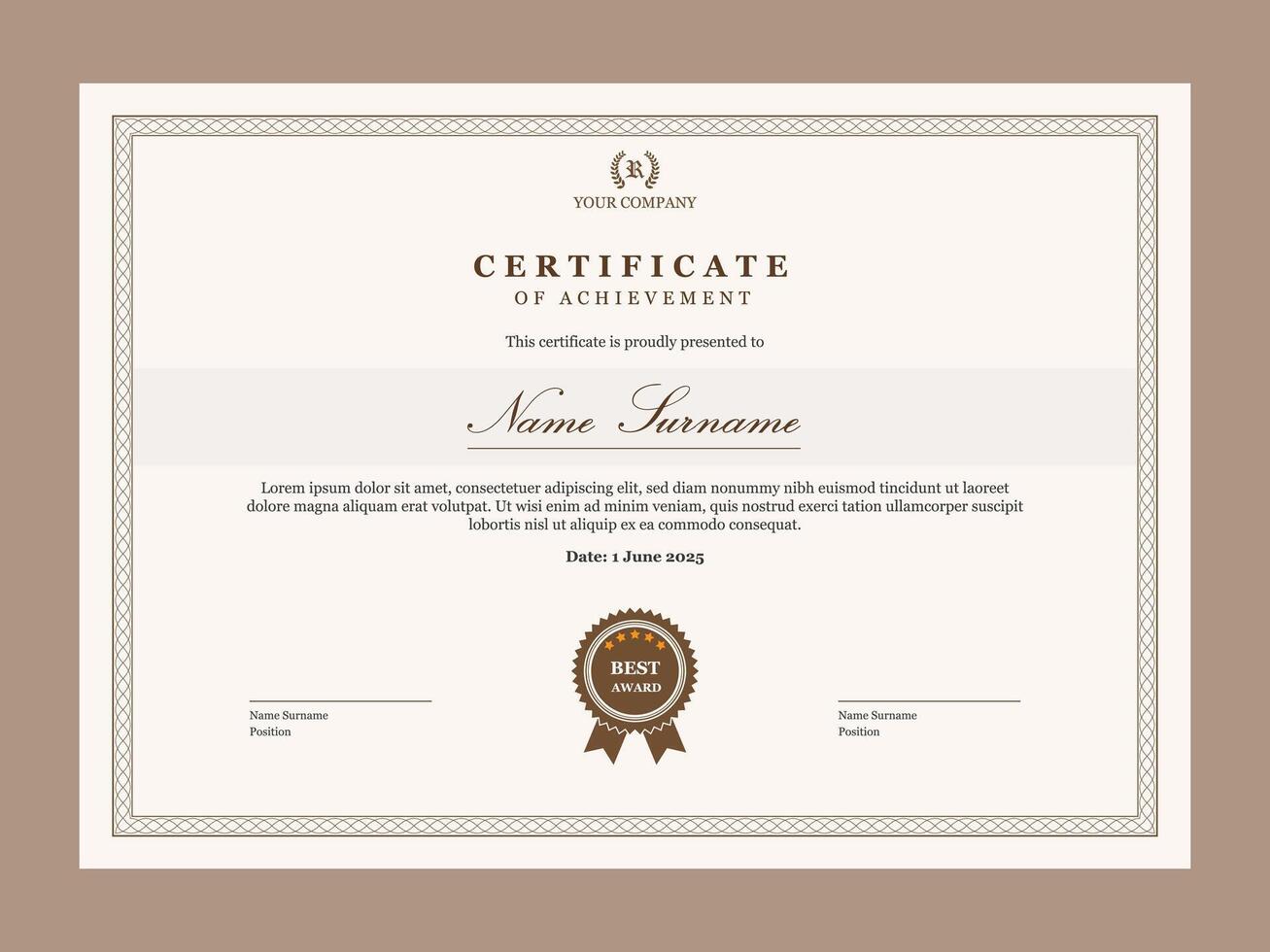 Vintage certificate of appreciation template. Multipurpose certificate design with retro style. vector