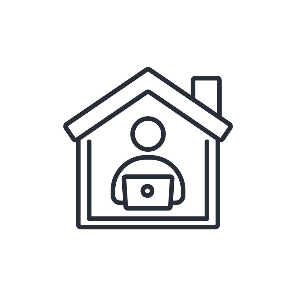 remote work line icons vector