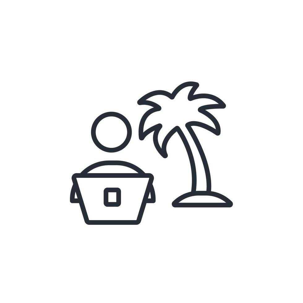 digital nomad line icons vector