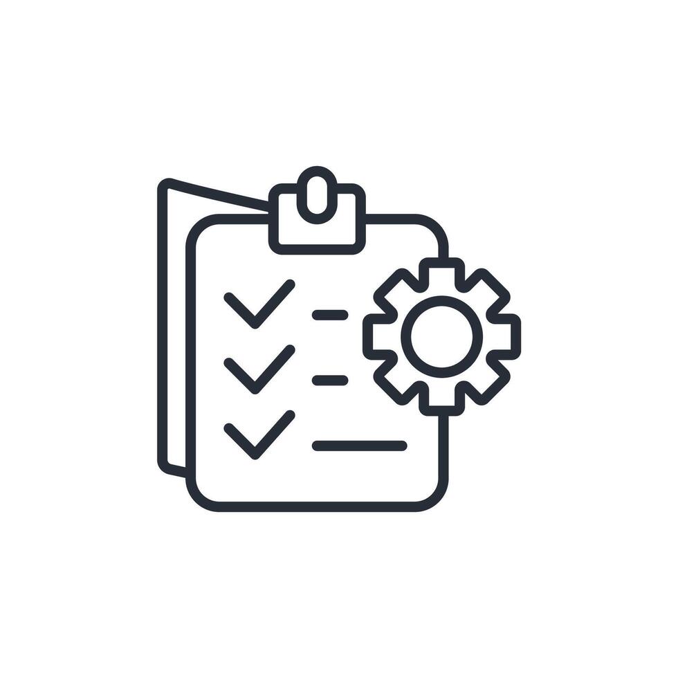 task management line icons vector