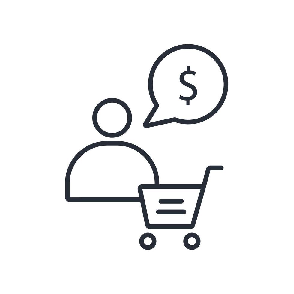 corporate buyer line icons style vector