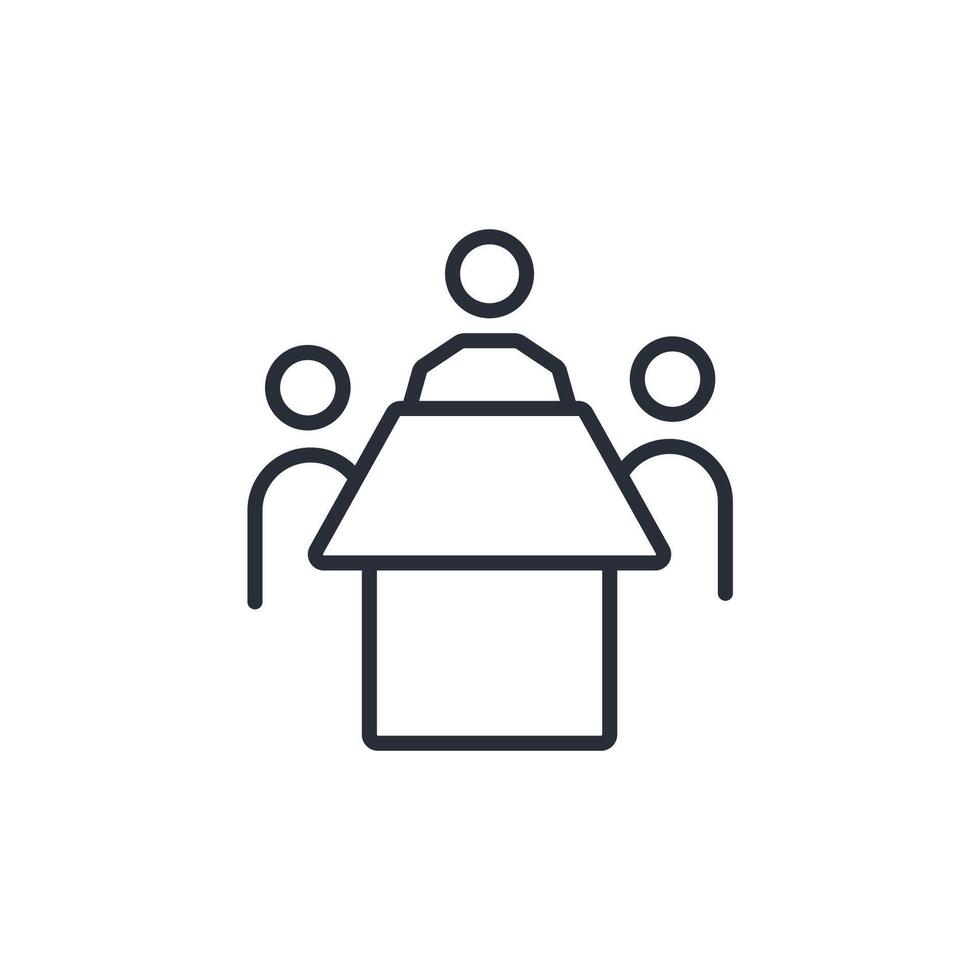 client meeting line icons vector