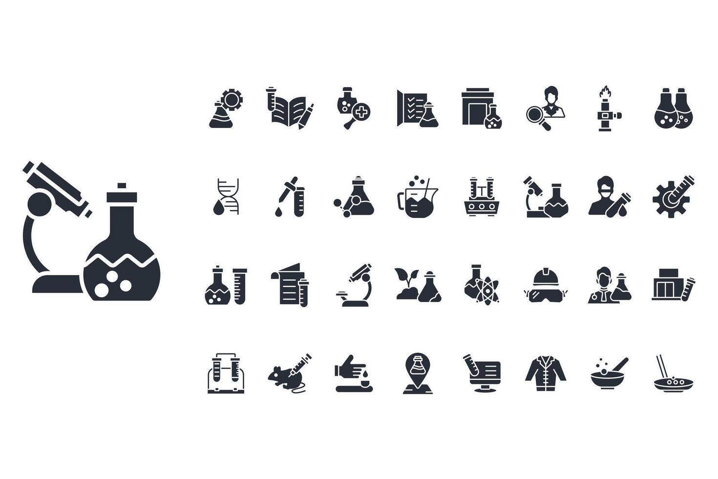 laboratory set icons vector
