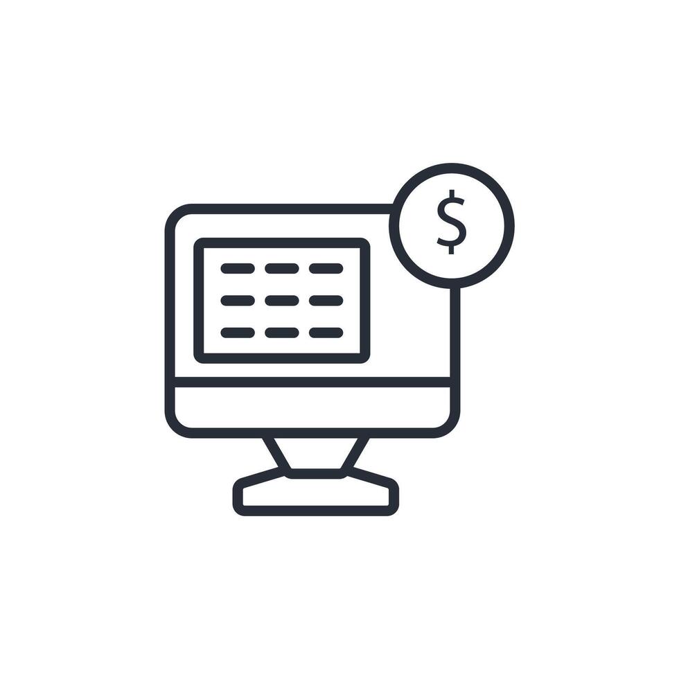 online income line icons vector