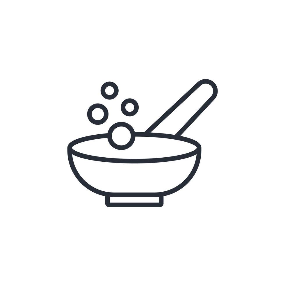 mortar and pestle line icons vector