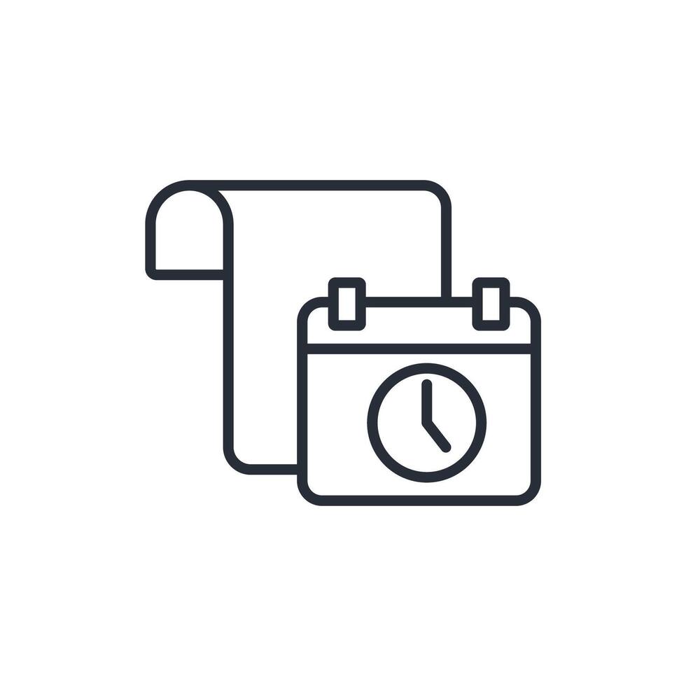 schedule line icons vector