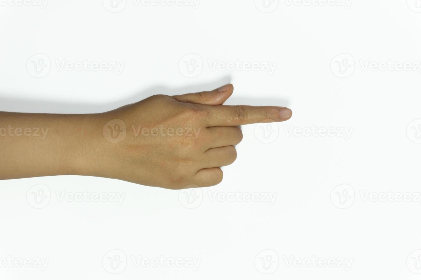 letter G of American hand sign language isolated on white background photo