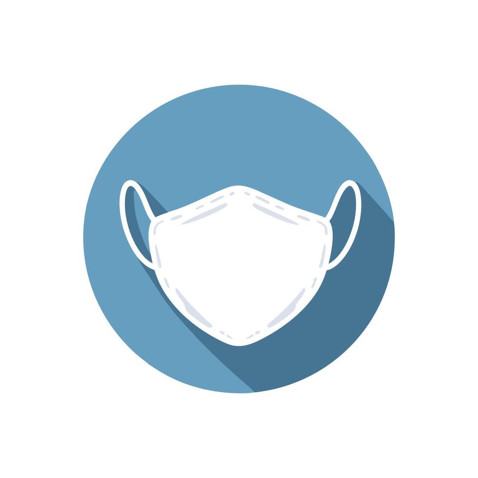 Protective Face Mask Icon Healthcare Symbol Safety Equipment Medical Illustration vector
