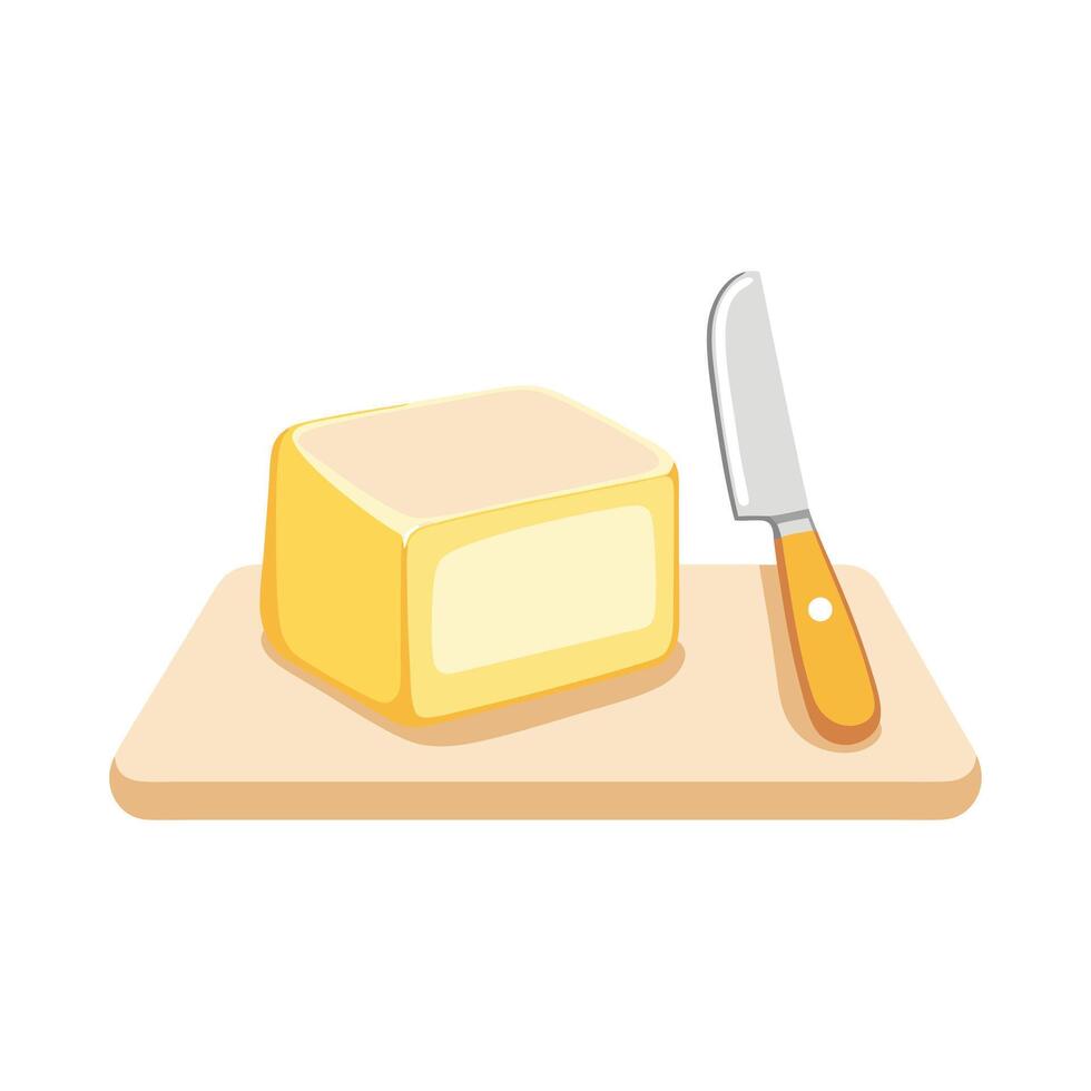 Delicious Butter A Creamy Block Ready to Spread vector