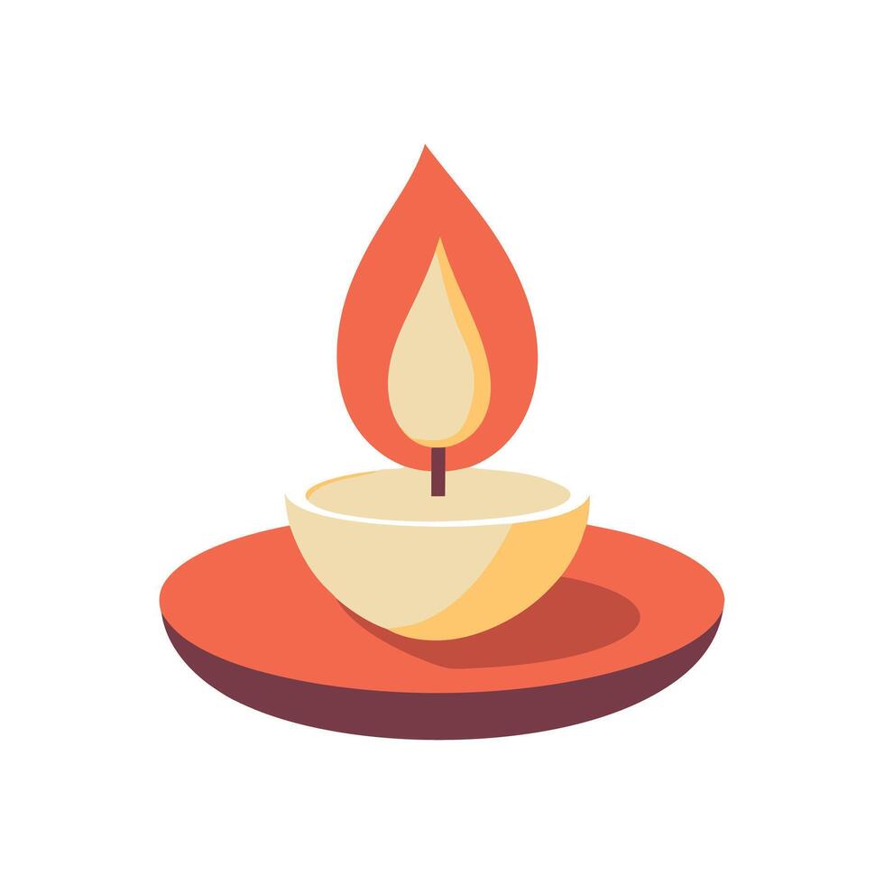 Pixel Art Diya Indian Oil Lamp Diwali Festival Festive Light Spiritual Symbol Illumination Celebration Hindu Culture Religious Iconography Traditional Design vector