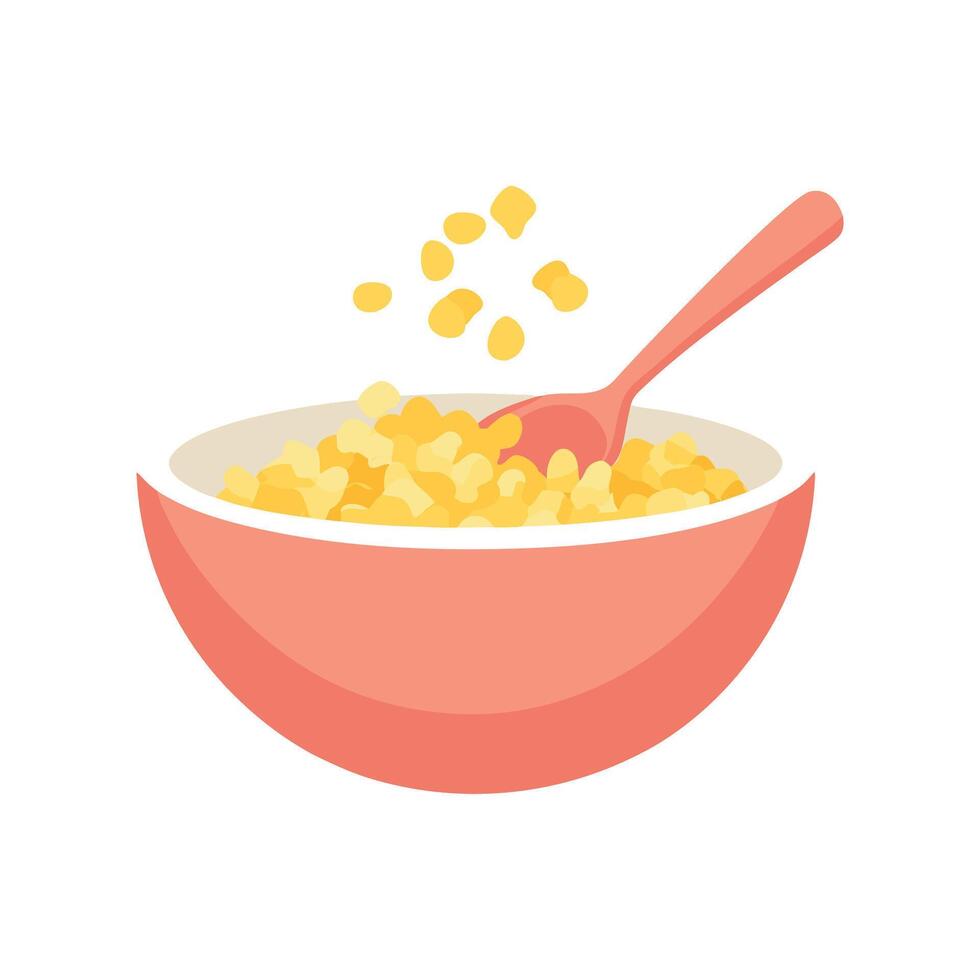 Delicious Cornflakes in a Bowl A Perfect Breakfast Illustration vector