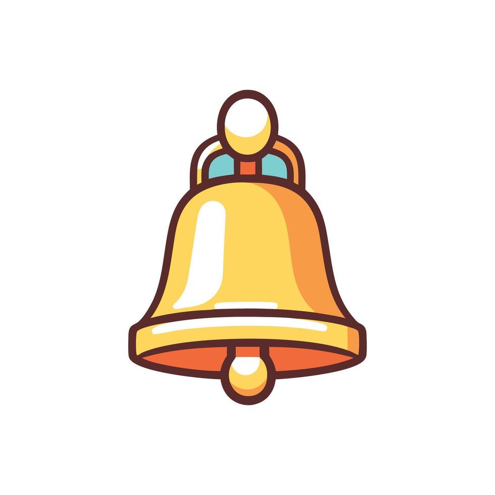 Pixel Art Bell Golden Chime Illustration for Notifications Festive Designs vector