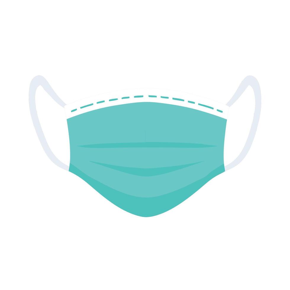 Medical Face Mask Teal Surgical Mask Illustration vector
