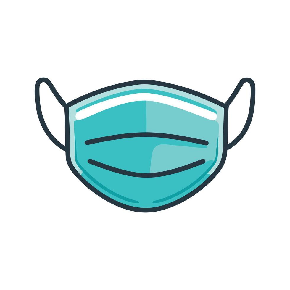 Pixel Art Medical Mask Protective Face Covering Illustration vector