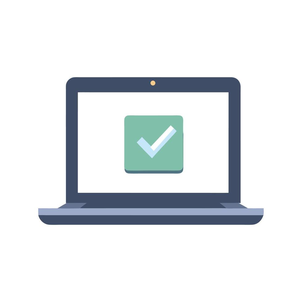 Laptop Screen Showing Task Completion vector