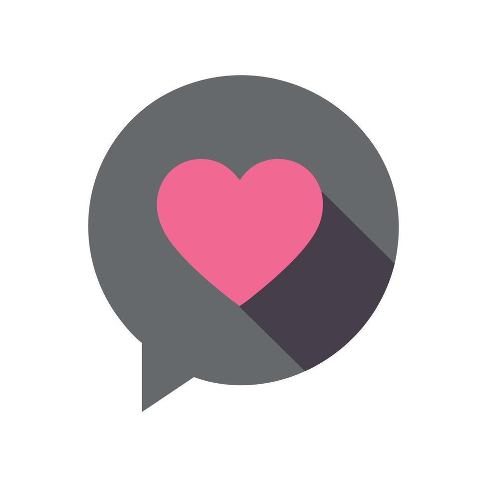 Pink Heart in Speech Bubble Love Message Icon vector