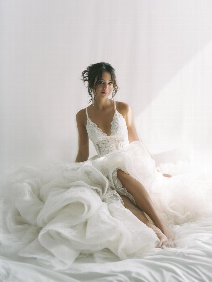 Romantic Layered Wedding Gown photo