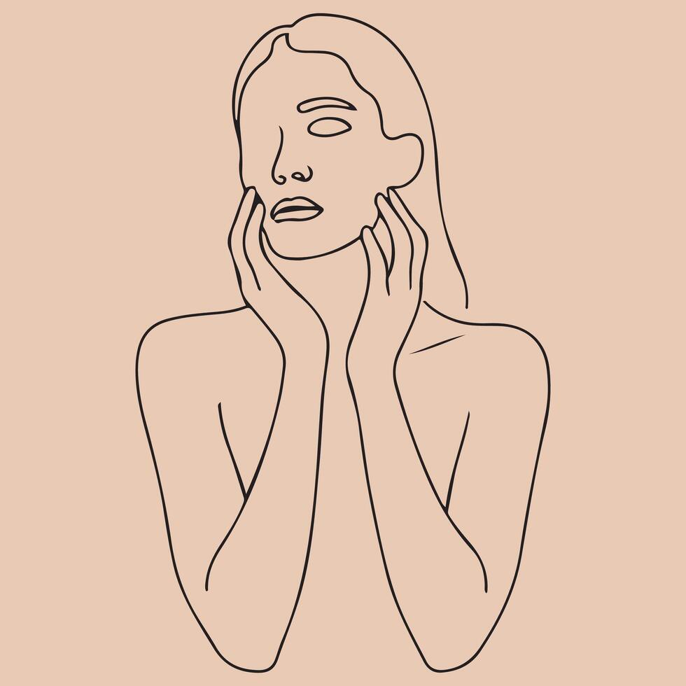 illustration in one line style vector