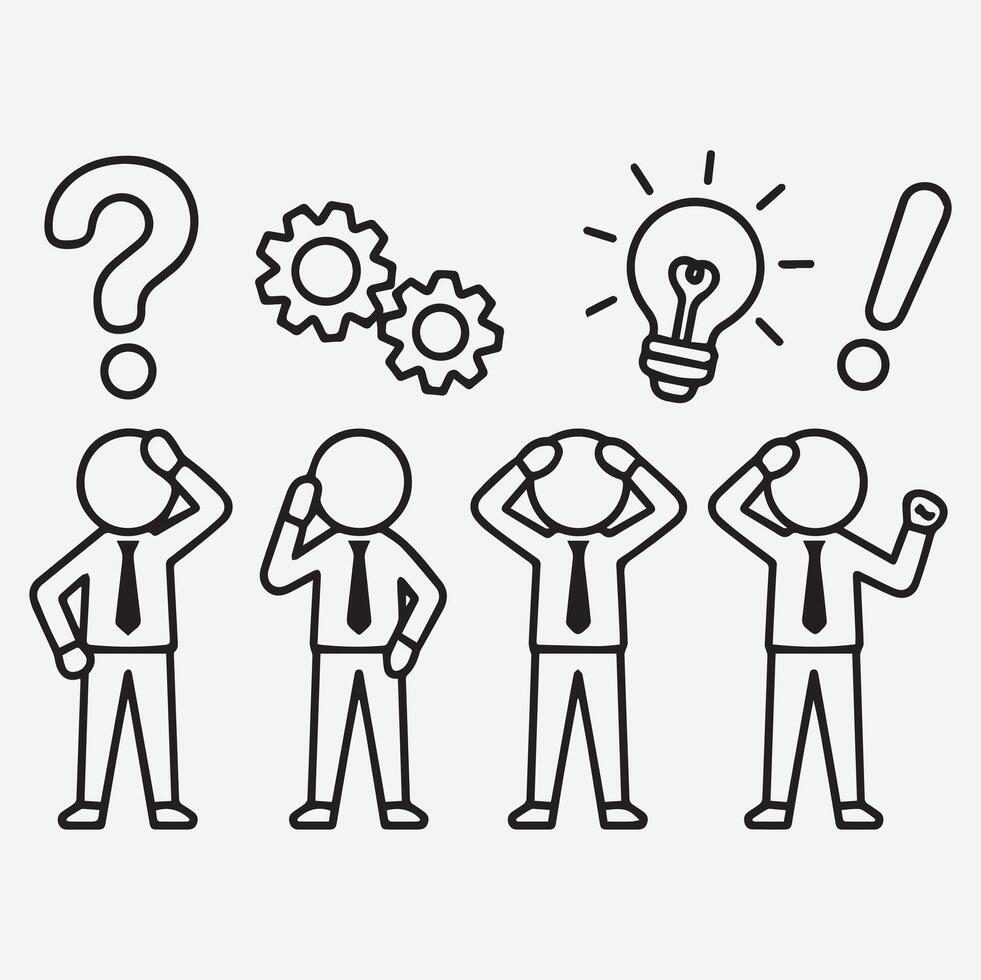 Task, question, thinking, idea, insight, decision icon silhouette vector