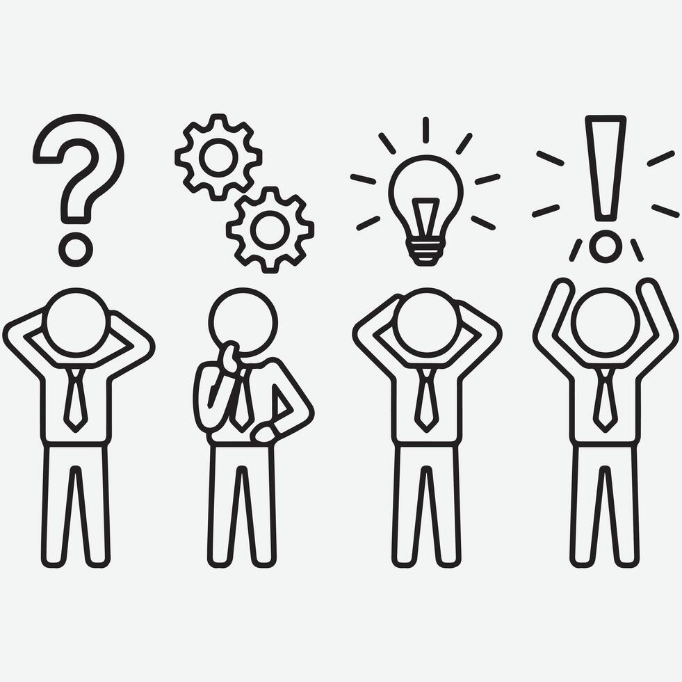 man problem solution concept vector