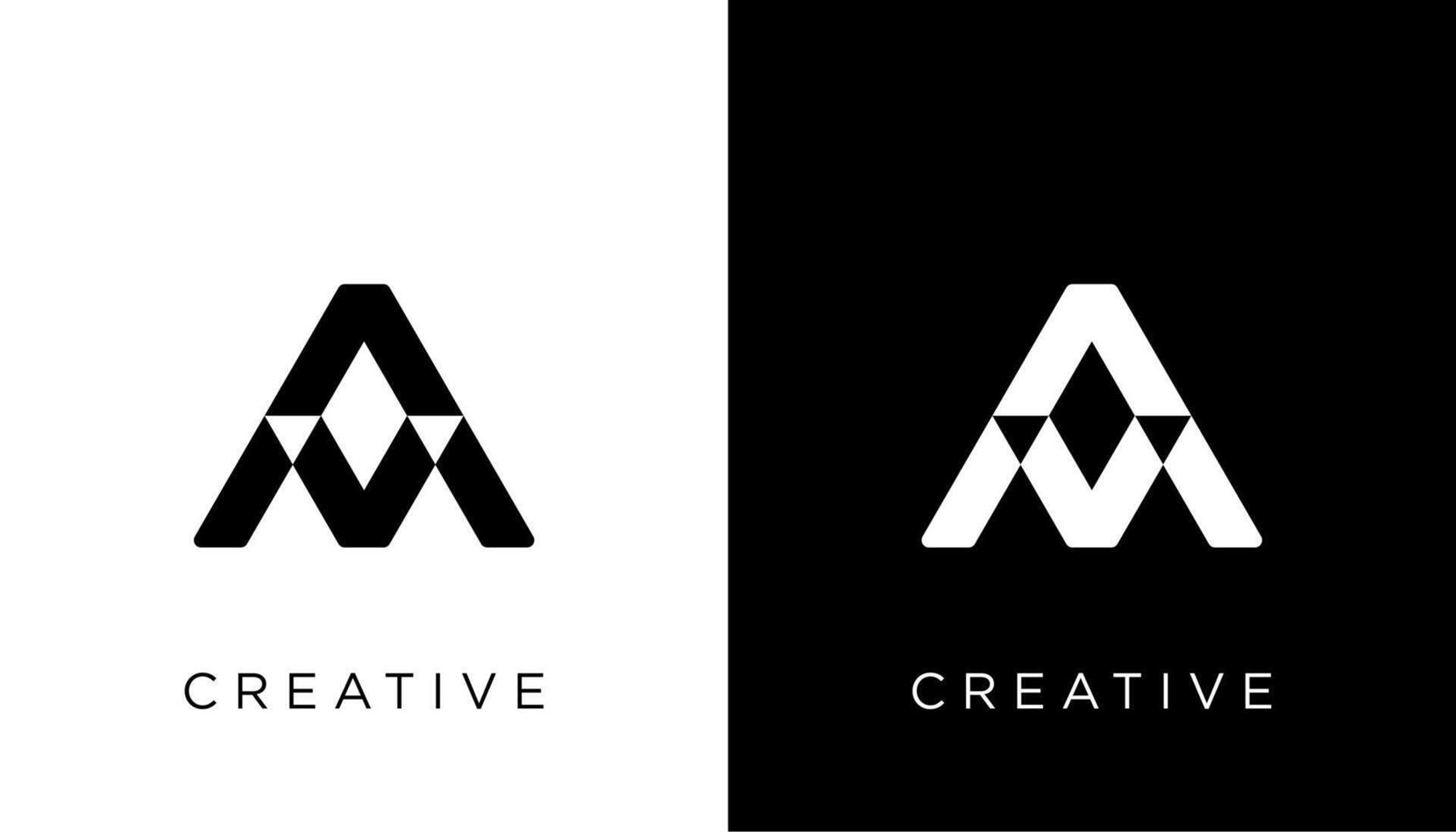 creative a initial letter logo icon design with triangle shape vector