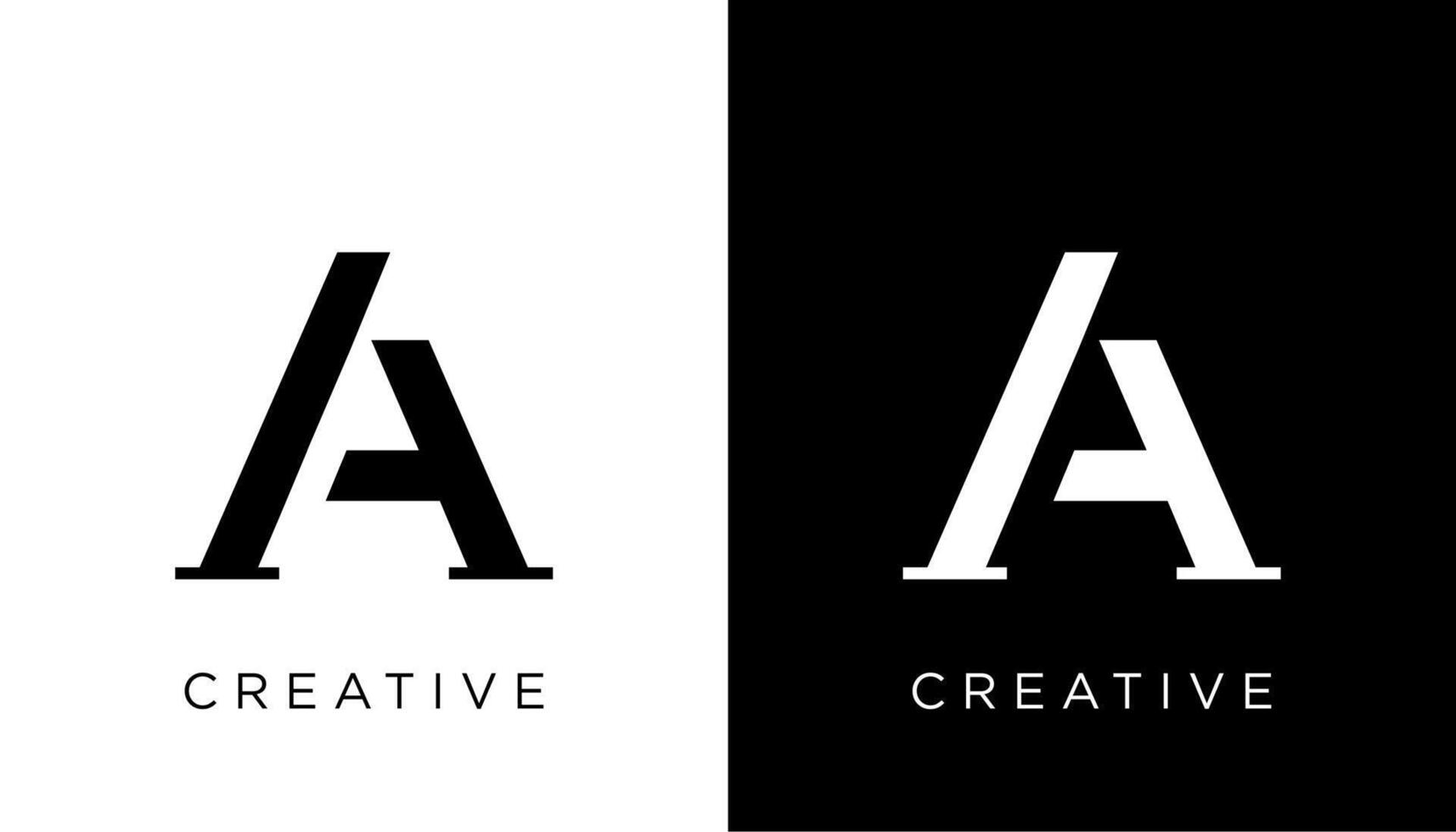 creative letter A logo design with triangle shape vector