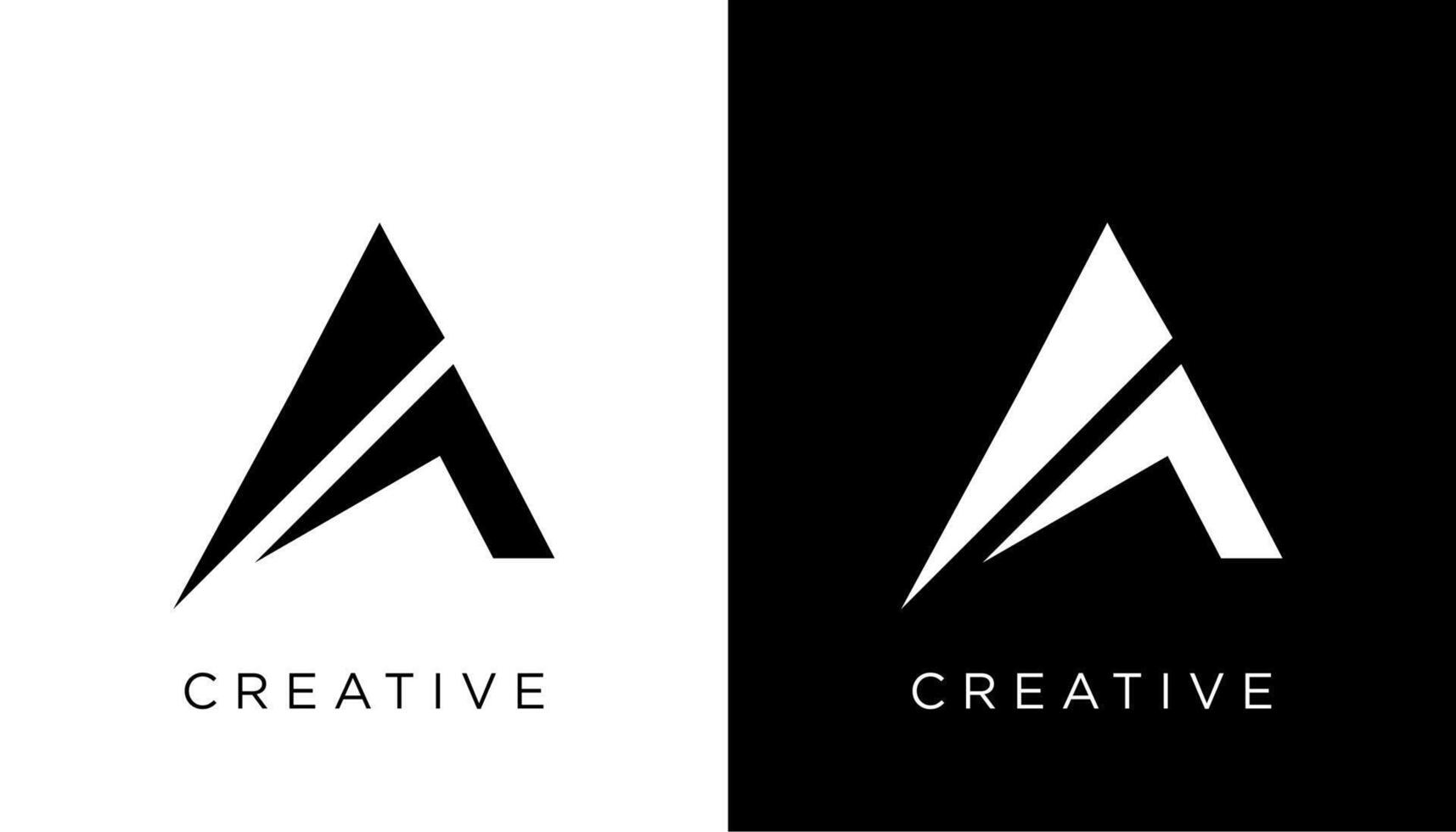 A Letter creative logo design with triangle shape vector