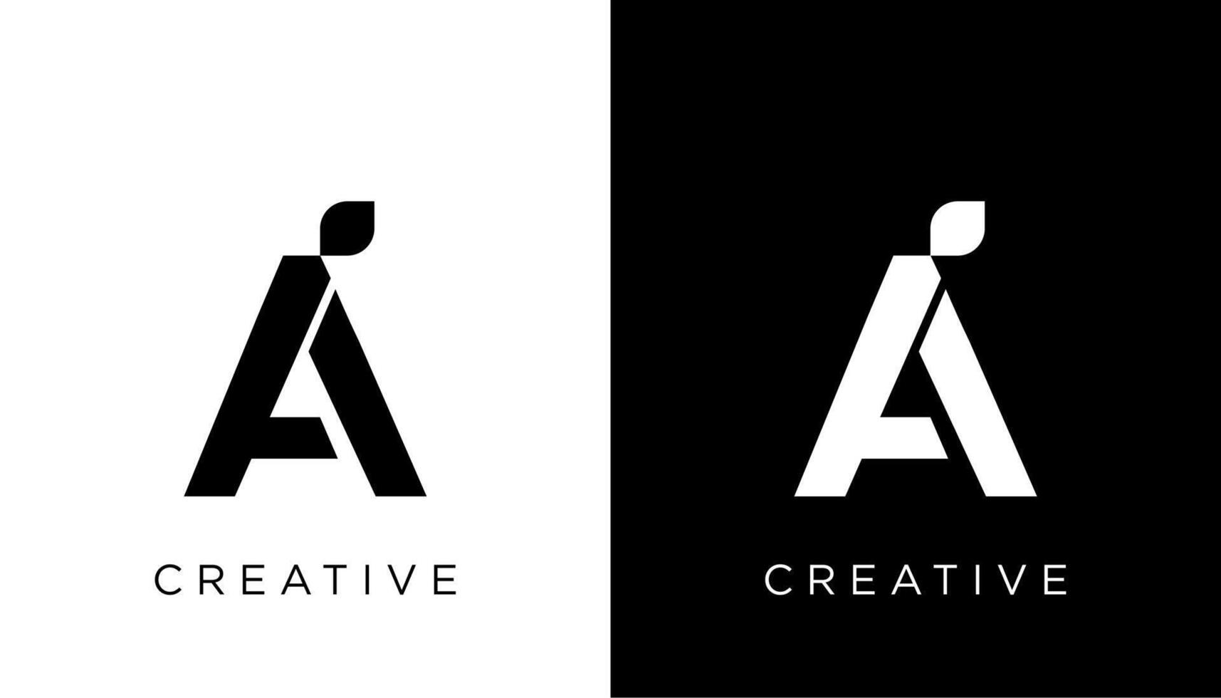 a logo design with the letters a with leafs vector