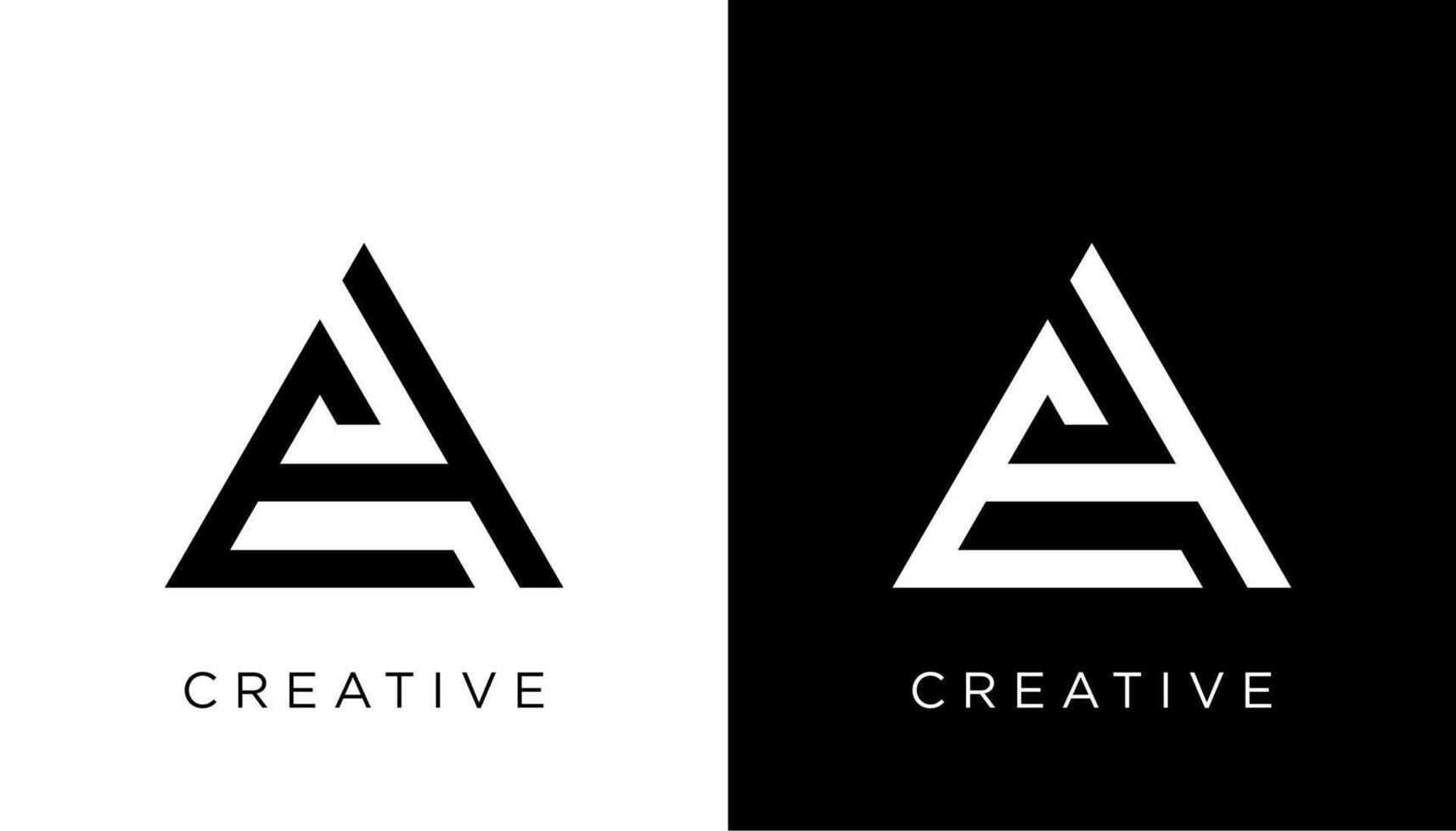 EA creative logo design with triangle template vector