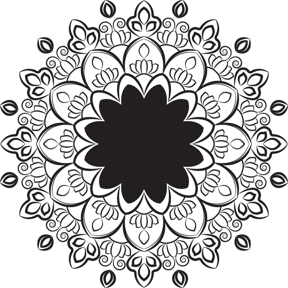 Mandala Motif with Minimalist Styling vector