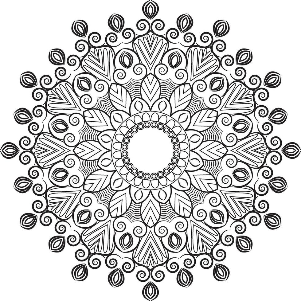 Inspired Mandala in Grayscale vector