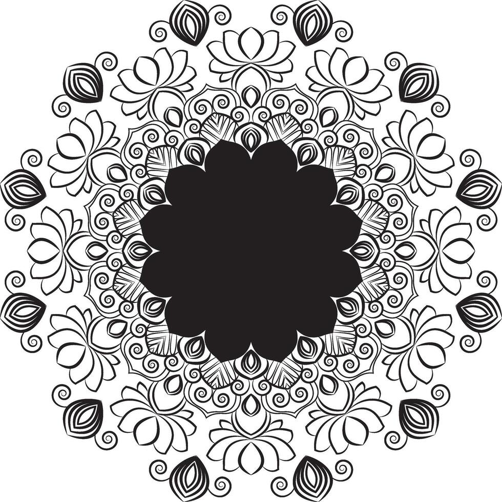 Monochrome Mandala for Print and Decor vector