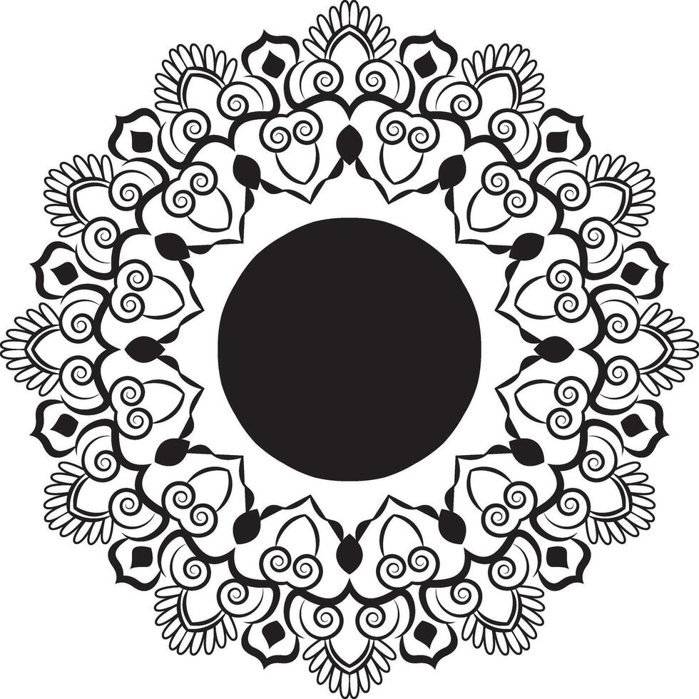 Intricate Monochrome Mandala Pattern vector