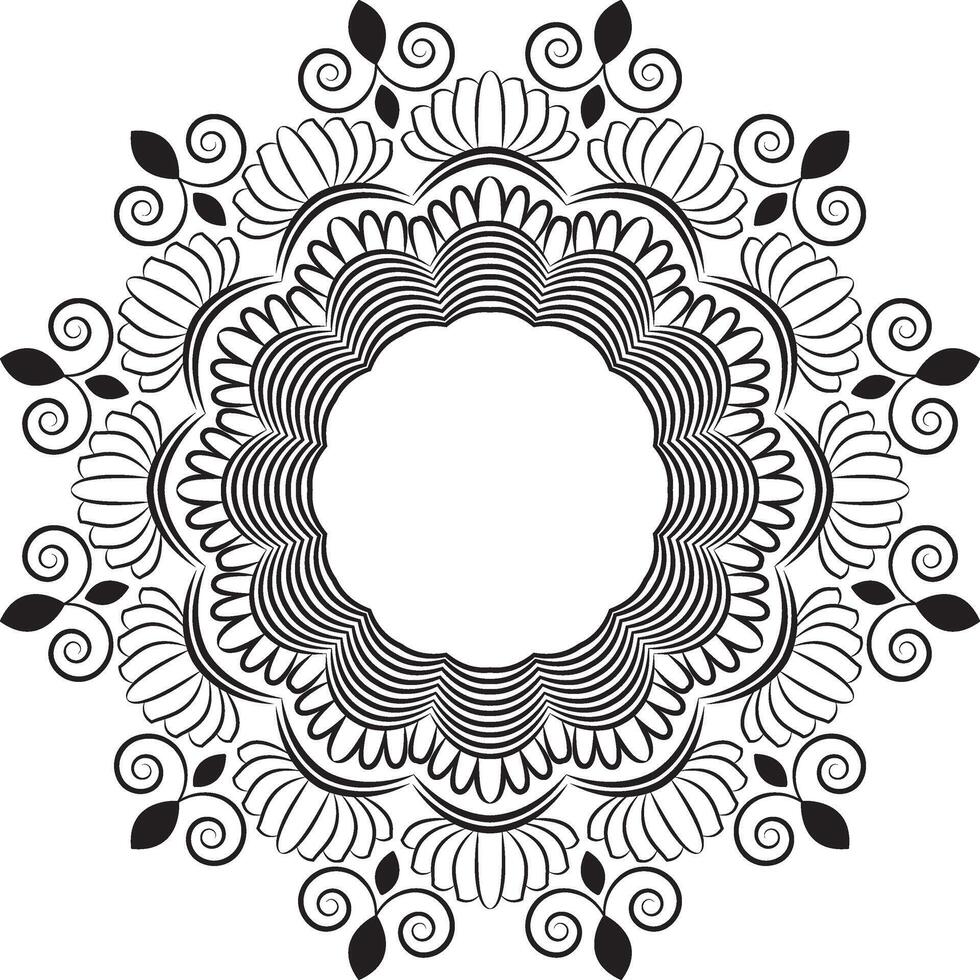 Clean and Simple Mandala Line Art vector