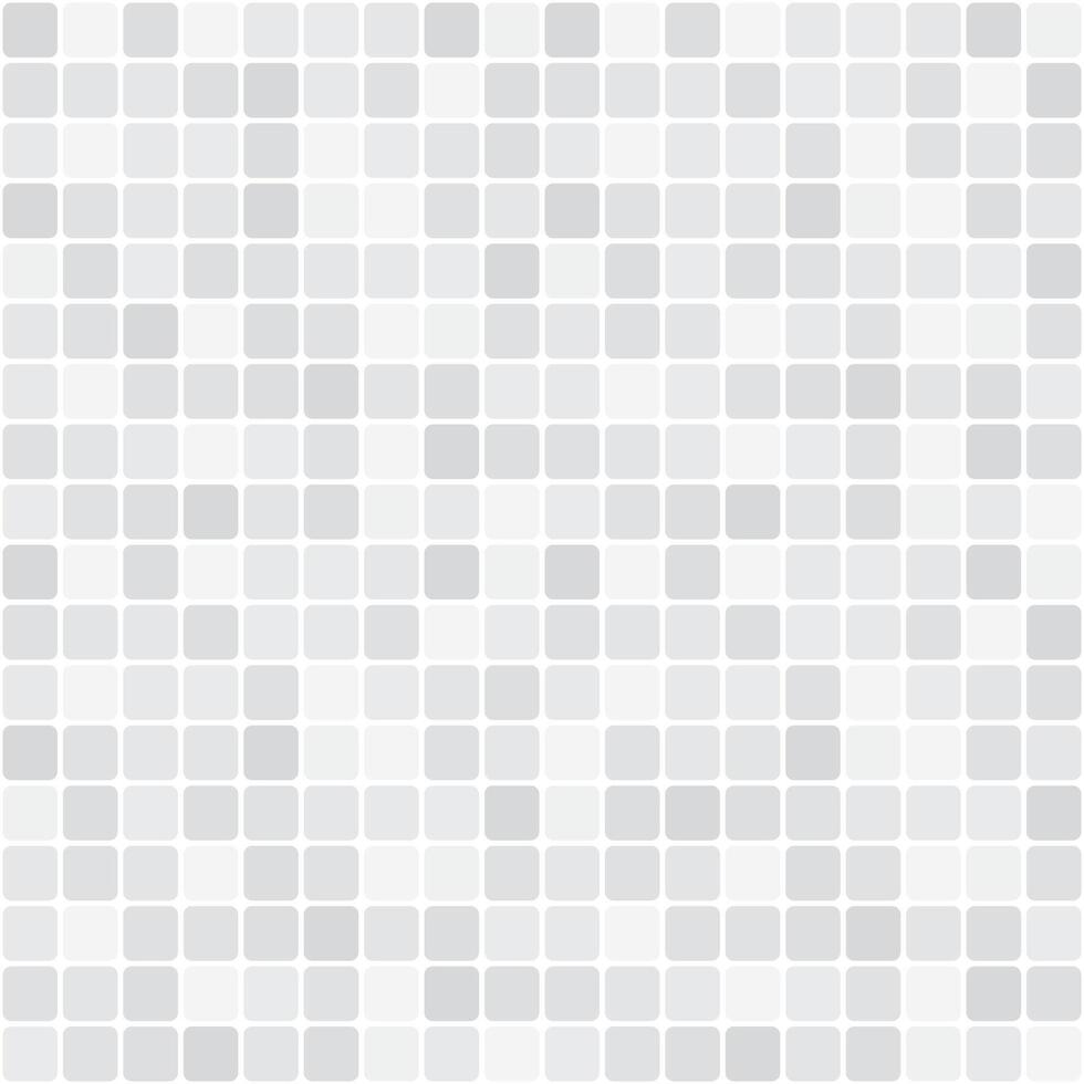 mosaic of rounded square tiles, black and white in greyscale - seamless repeatable pattern texture background vector