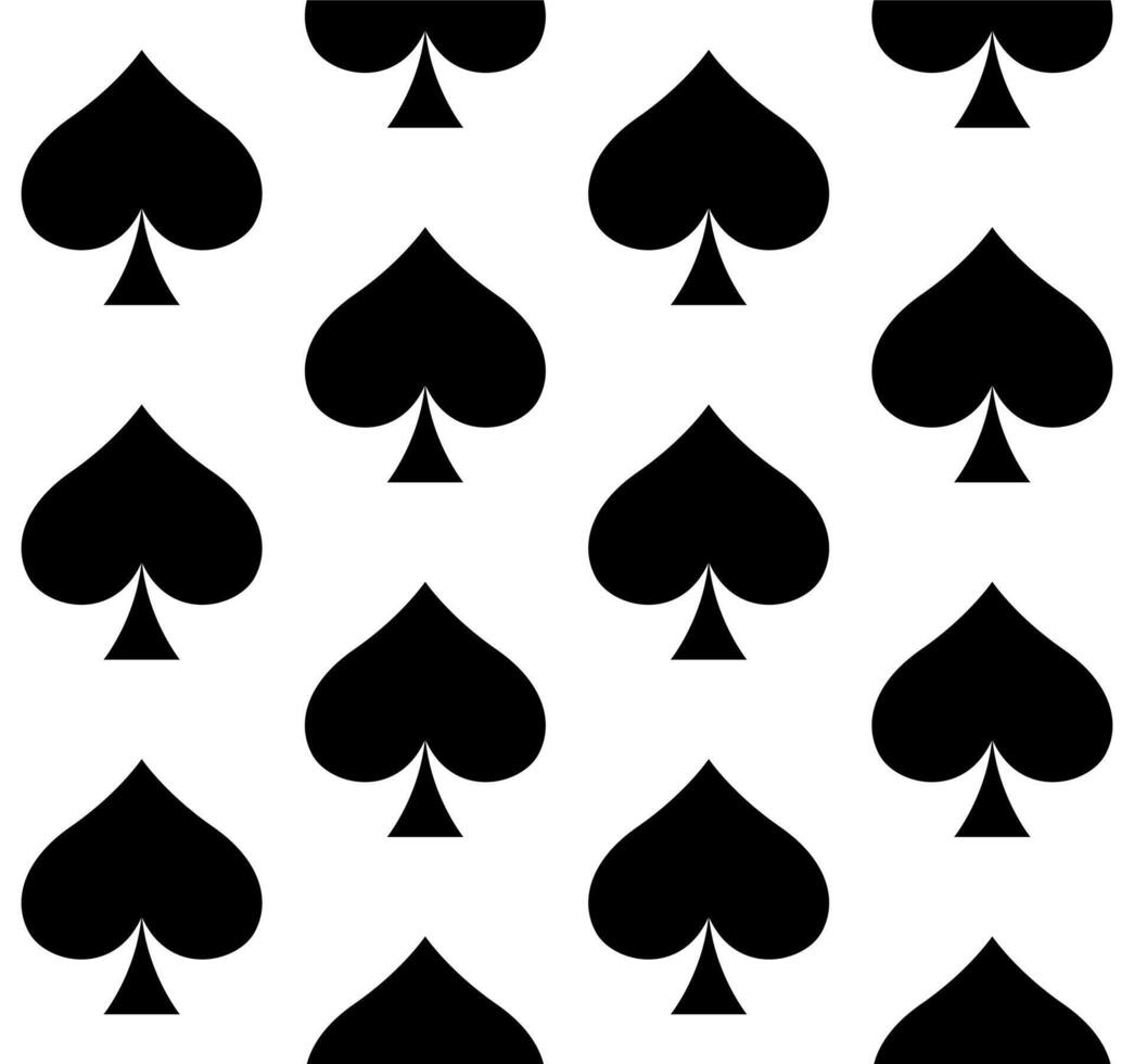 Spades playing card suit symbol - seamless repeatable pattern texture vector