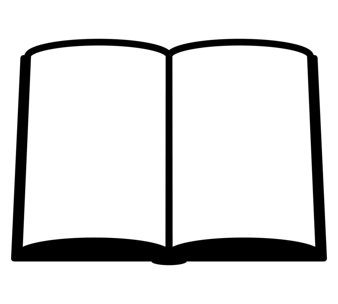 book - black and white simple symbol icon of open book, illustration isolated on white vector