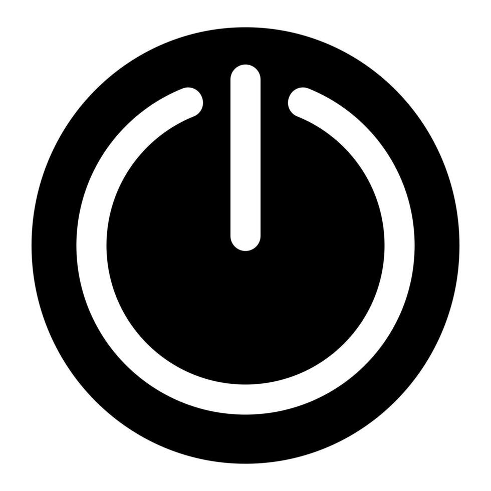 power button icon, black and white simple illustration of switch symbol vector
