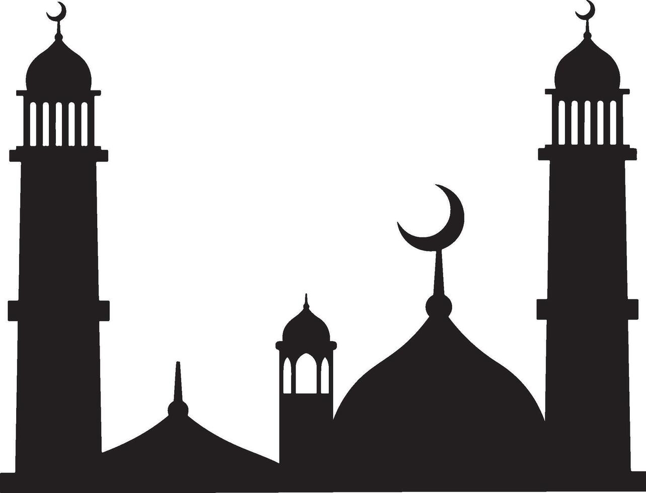 Silhouette of a mosque vector