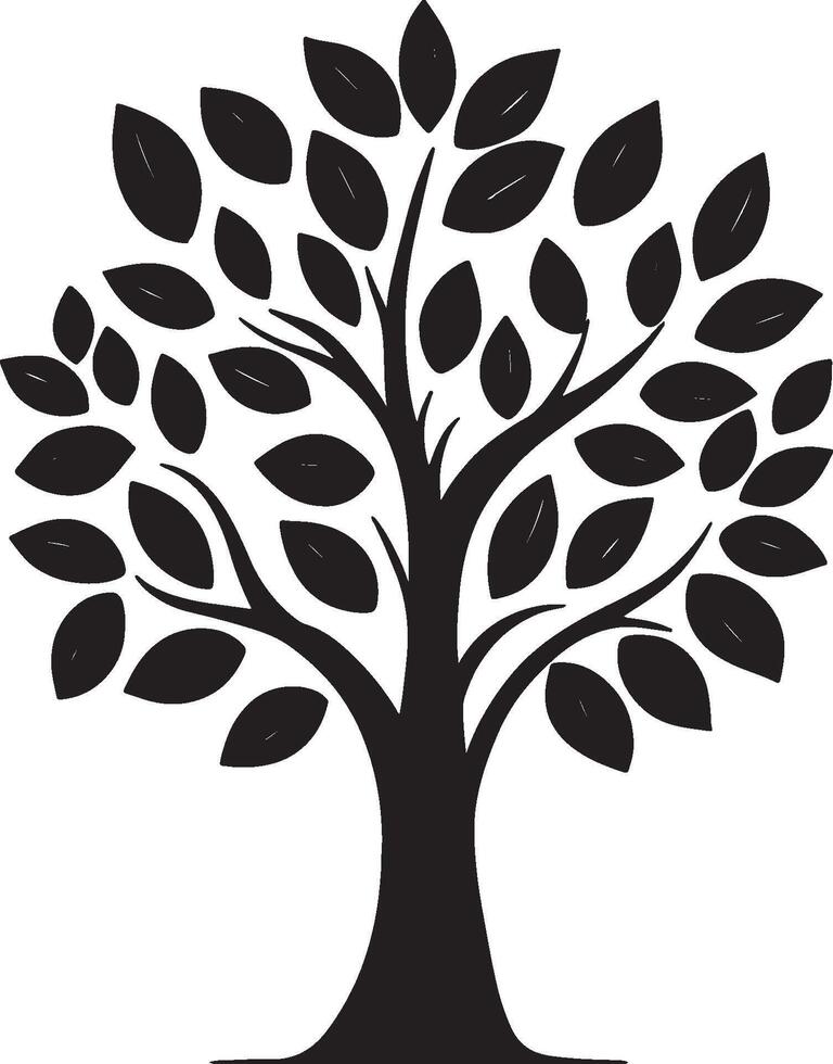 A stunning silhouette of a tree vector