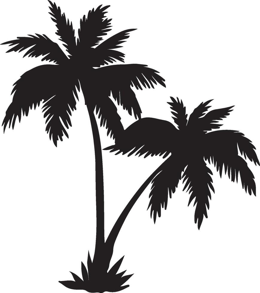 Silhouette of a tropical palm tree vector