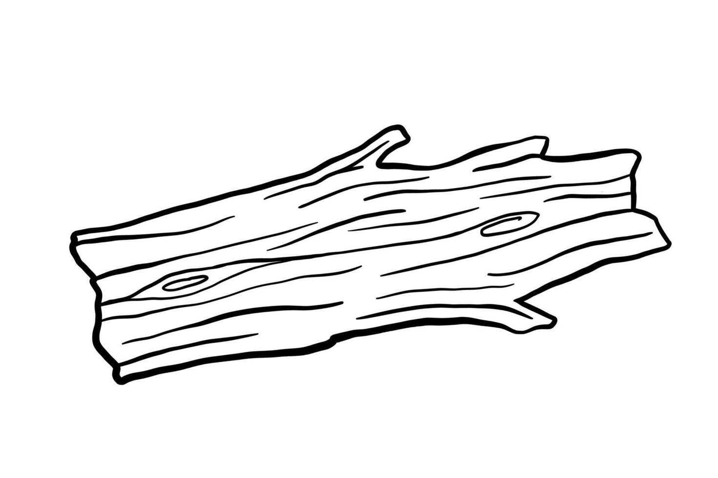 Dry tree sketch isolated on white background. Hand drawn illustration, wood trunk vector