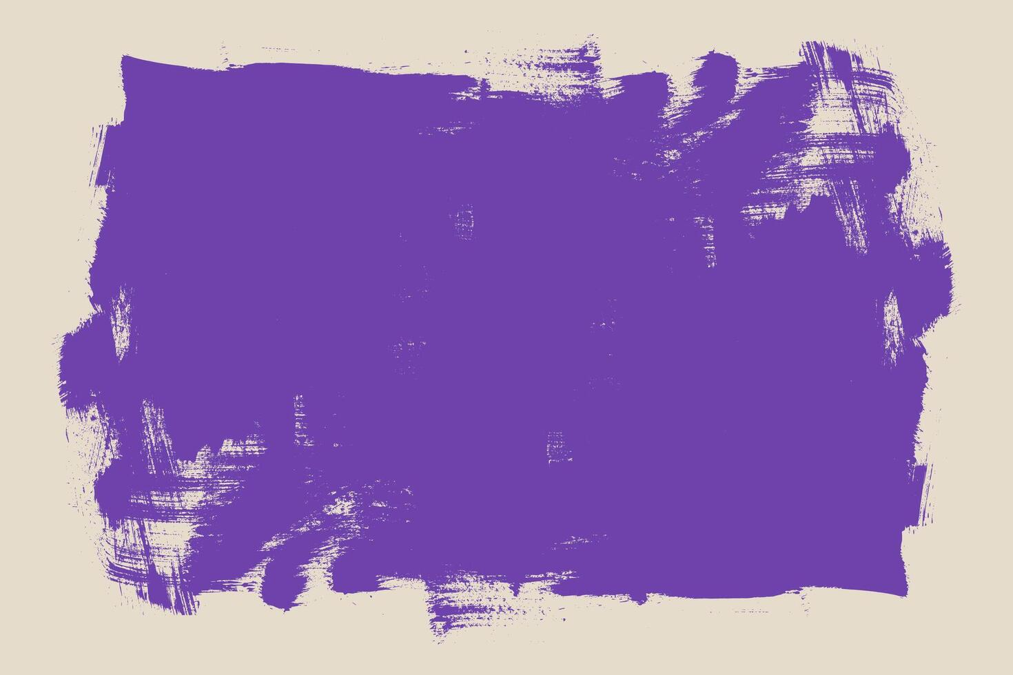 Grunge Rectangular Purple Banner. Painted Brush Stroke Texture on White Background. Messy artistic banner vector