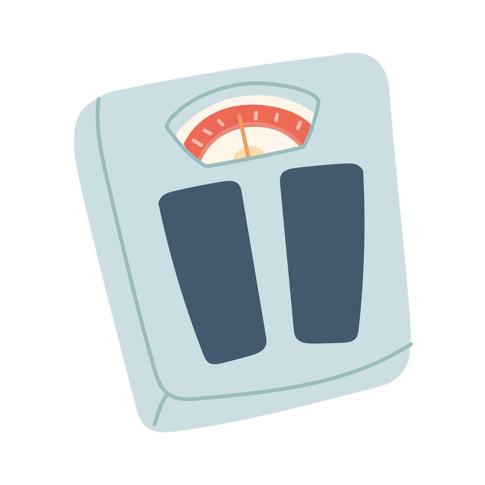 Outdoor scales. An object for measuring body weight. Flat color isolated illustration. It is suitable for applications, websites, blogs about training, yoga, health, rehabilitation, active lifestyle vector