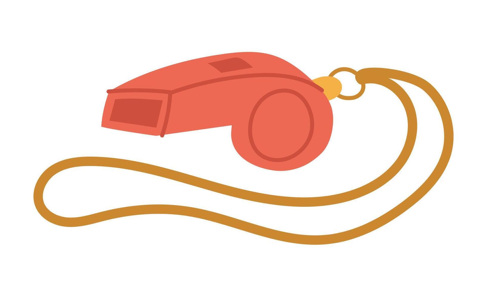coach's whistle. A mentor's item for training. Flat color isolated illustration. It is suitable for applications, websites, blogs about training, yoga, health, rehabilitation and an active lifestyle. vector