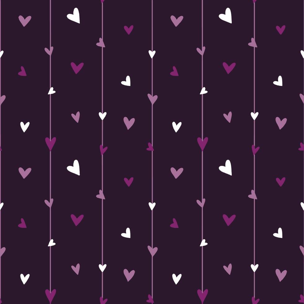 Background of hanging hearts in various shades creating a whimsical and romantic atmosphere vector