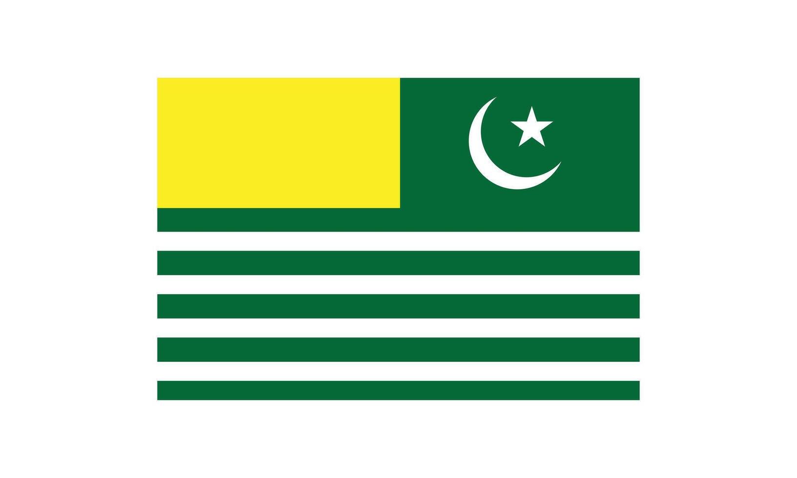 Flag of Azad Kashmir, Kashmir Flag Isolated on White Background vector