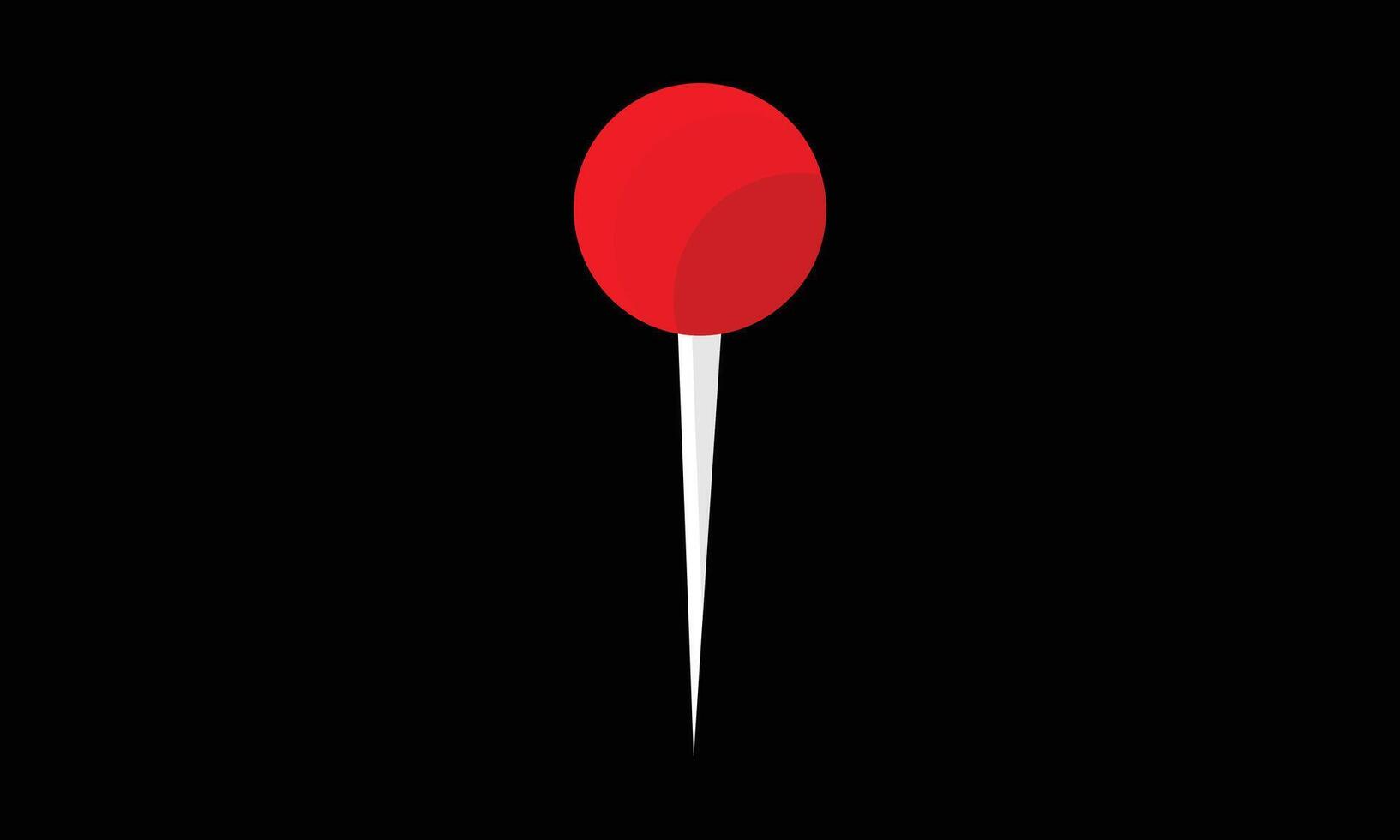 Red and Grey Location Map Pin Icon , Red and White Pushpin on Black Background, Hair Pin, Red Dart vector