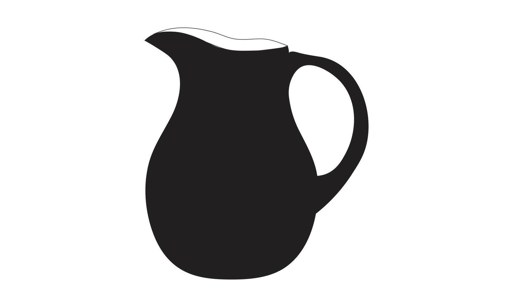 Black Pitcher Silhouette, Drinking Jug Silhouette on a white background vector