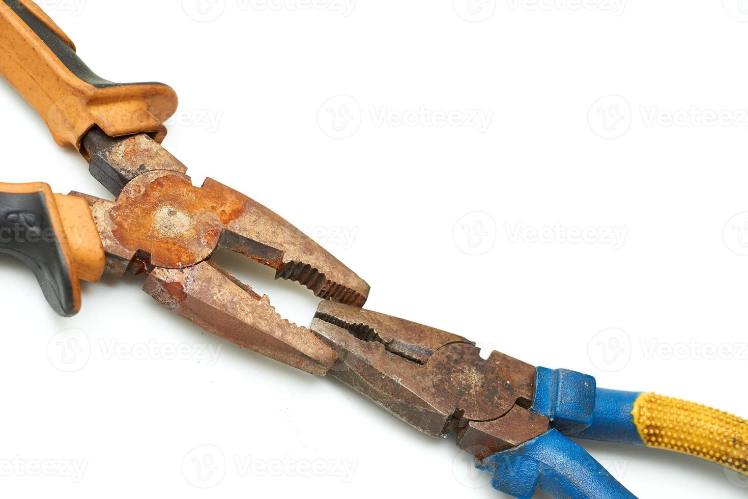 Two old rusty pliers from the home shed for repair photo